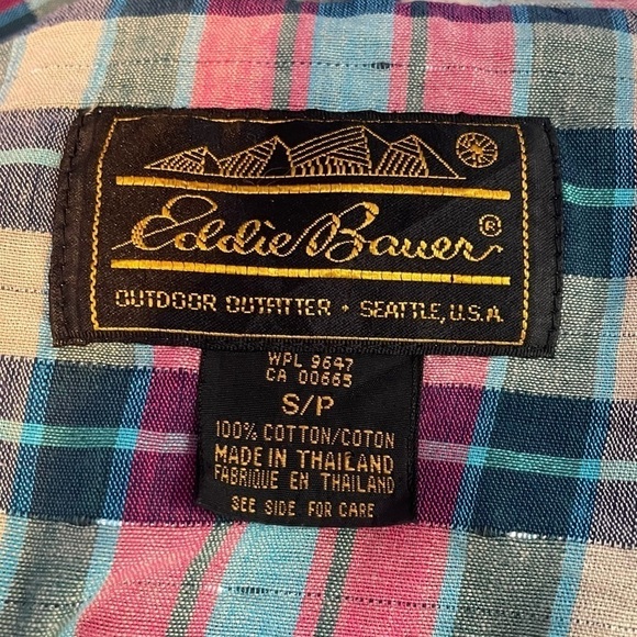 Vintage Eddie Bauer Plaid Cotton Blazer‎ Jacket In Multi Size Small - Picture 4 of 7
